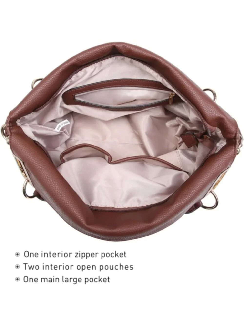 Stylish Large Hobo Bag with Rhinestone Accents | Vegan Leather Tote Purse for